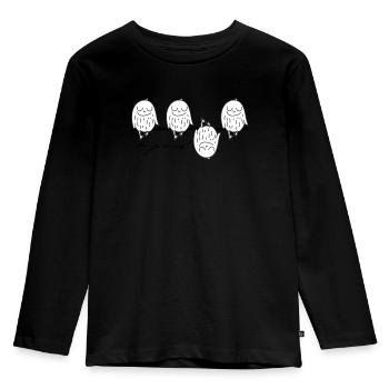 vier Vögel - Kinder Premium Bio Langarmshirt - Schwarz - Vorne - AI Model Kid Male (0cm)
