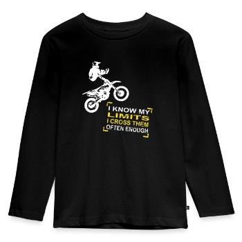Moto Cross - Motocross - Supercross - Kids' Premium Longsleeve Shirt - black - Front - AI Model Kid Male (0cm)