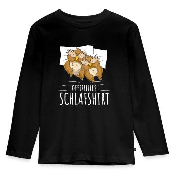 Eulen Offizielles Schlafshirt Eule - Kinder Premium Bio Langarmshirt - Schwarz - Vorne - AI Model Kid Male (0cm)