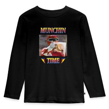 Power Rangers Munchin Time Red Ranger Burger - Kids' Premium Longsleeve Shirt - black - Front - AI Model Kid Male (0cm)