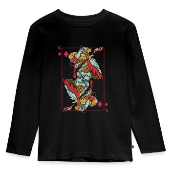 Eagle Steampunk Card Game Karo King Poker - Kids' Premium Longsleeve Shirt - black - Front - AI Model Kid Male (0cm)