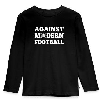 Against Modern Football - Kids' Premium Longsleeve Shirt - black - Front - AI Model Kid Male (0cm)