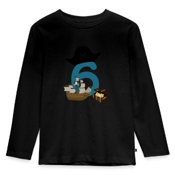 6. Kids Birthday 6 Years Old Gift Shirt - Kids' Premium Longsleeve Shirt - black - Front - AI Model Kid Male (0cm)