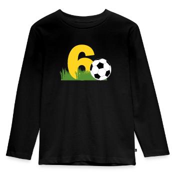 6th birthday boy soccer player gift - Kids' Premium Longsleeve Shirt - black - Front - AI Model Kid Male (0cm)