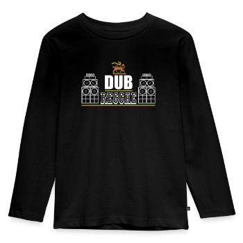 Dub Reggae Lion - Kinder Premium Bio Langarmshirt - Schwarz - Vorne - AI Model Kid Male (0cm)