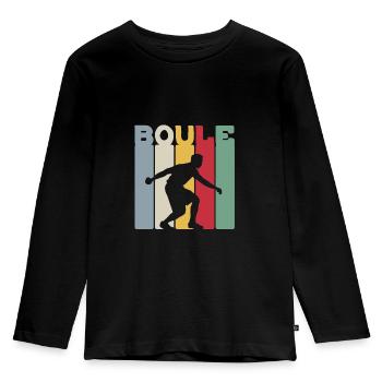 Pétanque Pétanque Pétanque Boules Vintage Boules Idées Cadeaux - T-shirt manches longues Premium Enfant - noir - Devant - AI Model Kid Male (0cm)