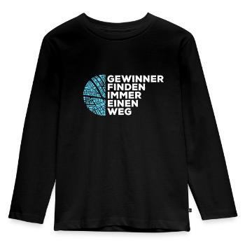 Gewinner finden immer einen Weg - Kinder Premium Bio Langarmshirt - Schwarz - Vorne - AI Model Kid Male (0cm)