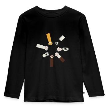 Katze lustiges - Kinder Premium Bio Langarmshirt - Schwarz - Vorne - AI Model Kid Male (0cm)