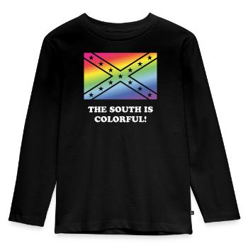 Der Süden ist bunt! - Kinder Premium Bio Langarmshirt - Schwarz - Vorne - AI Model Kid Male (0cm)
