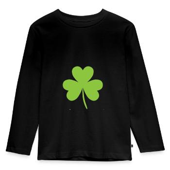 quadrifoglio - Maglia a maniche lunghe ecologica premium per bambini - nero - Fronte - AI Model Kid Male (0cm)