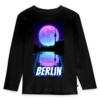 Berlin Skyline Night Moon Nightlife Capitale - T-shirt manches longues Premium Enfant - noir - Devant - AI Model Kid Male (0cm)