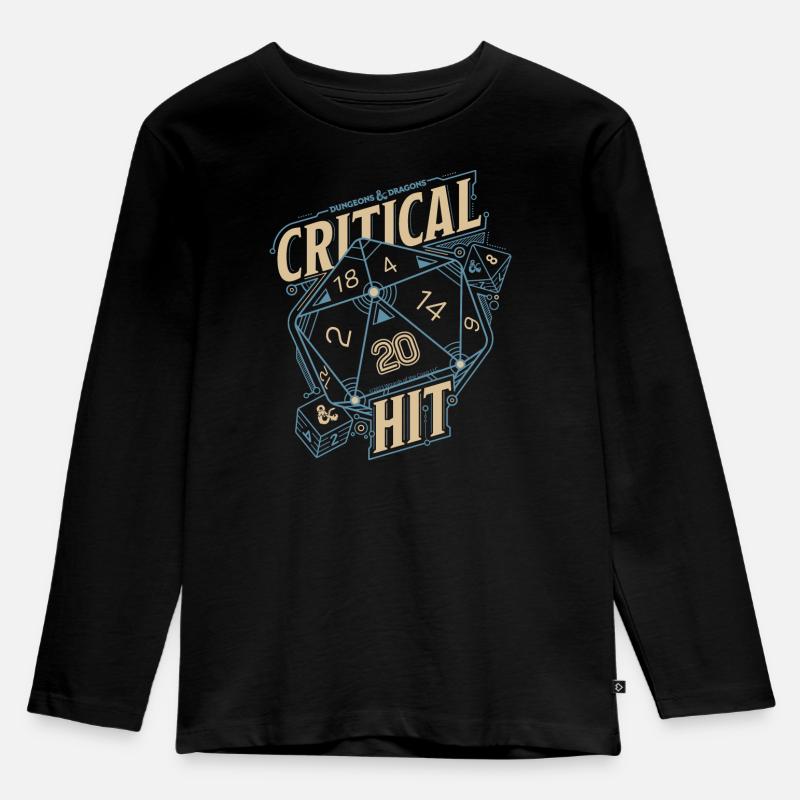 Dungeons And Dragons D20 Cube Critical Hit - T-shirt manches longues Premium Enfant - noir