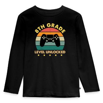 Niveau 8e année Débloqué Vintage Sunset - T-shirt manches longues Premium Enfant - noir - Devant - AI Model Kid Male (0cm)