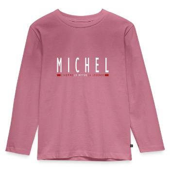 MICHEL prénom cadeau t-shirt personnalisé michel - T-shirt manches longues Premium Enfant - mauve - Devant - AI Model Kid Female (0cm)