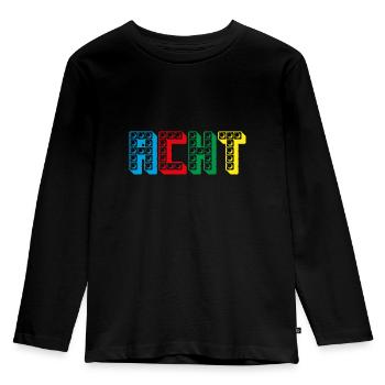8 Jahre Geburtstag Bausteine Kinder Junge Mädchen - Kinder Premium Bio Langarmshirt - Schwarz - Vorne - AI Model Kid Male (0cm)