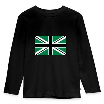 Union Jack | black-white-green | Flag flag - Kids' Premium Longsleeve Shirt - black - Front - AI Model Kid Male (0cm)