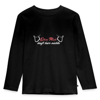 Ohne mich läuft hier nichts Arbeiter Spruch - Kinder Premium Bio Langarmshirt - Schwarz - Vorne - AI Model Kid Male (0cm)