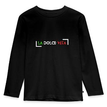 La dolce vita bella italia - T-shirt manches longues Premium Enfant - noir - Devant - AI Model Kid Male (0cm)