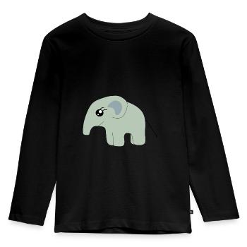 Kawaii Chibi Kawaii Éléphant Kawaii Enfants Manga - T-shirt manches longues Premium Enfant - noir - Devant - AI Model Kid Male (0cm)