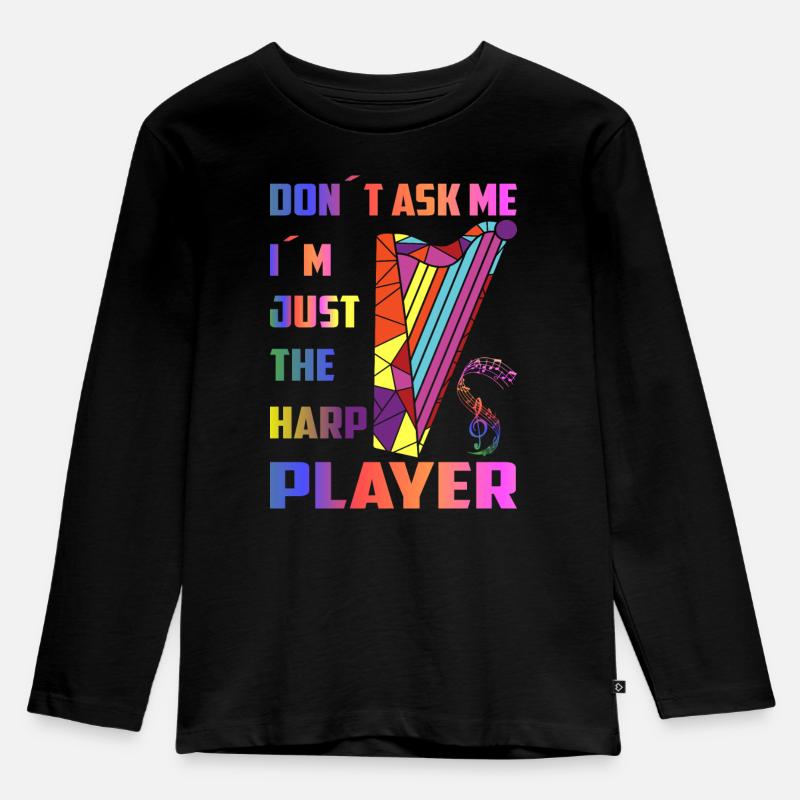 Joueurs de harpe - T-shirt manches longues Premium Enfant - noir