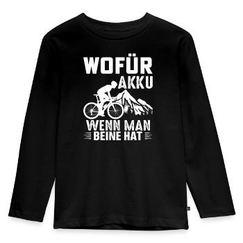 Radfahrer Mountainbike Fahrrad - Kinder Premium Bio Langarmshirt - Schwarz - Vorne - AI Model Kid Male (0cm)
