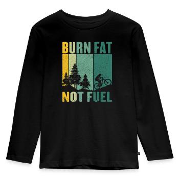 Fahrrad fahren Umweltschutz Sprit sparen Sport - Kinder Premium Bio Langarmshirt - Schwarz - Vorne - AI Model Kid Male (0cm)