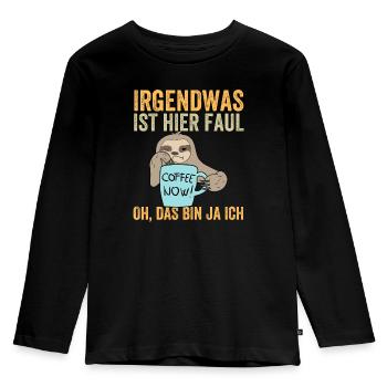 Il y a quelque chose de louche ici, oh, c’est moi - T-shirt manches longues Premium Enfant - noir - Devant - AI Model Kid Male (0cm)