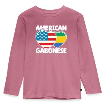 Racines gabonaises et drapeau américain du Gabon - T-shirt manches longues Premium Enfant - mauve - Devant - AI Model Kid Female (0cm)
