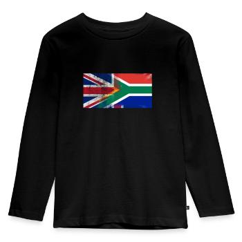 British South African Half South Africa Half UK Fl - Kids' Premium Longsleeve Shirt - black - Front - AI Model Kid Male (0cm)