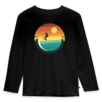 Trottinette Kickboard Trottinett - T-shirt manches longues Premium Enfant - noir - Devant - AI Model Kid Male (0cm)
