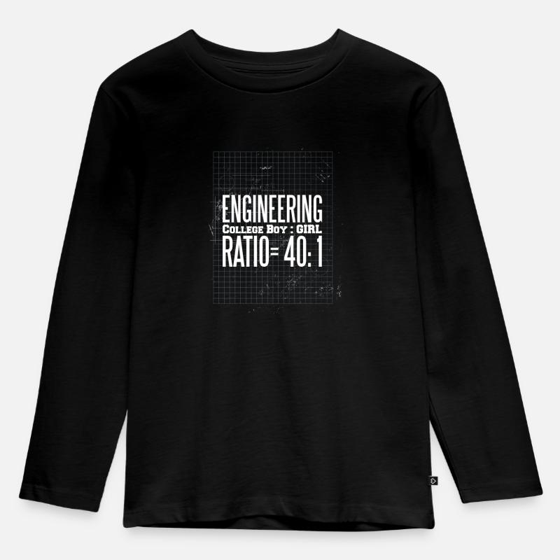 Ingenieur - Spruch Studium Mann Frau - Kinder Premium Bio Langarmshirt - Schwarz