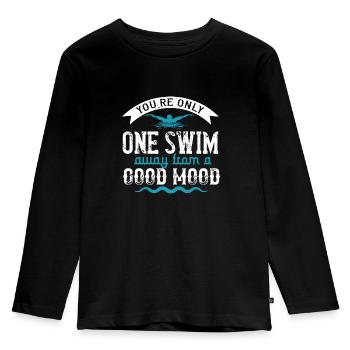 Swim Swim Swimmer - Kids' Premium Longsleeve Shirt - black - Front - AI Model Kid Male (0cm)