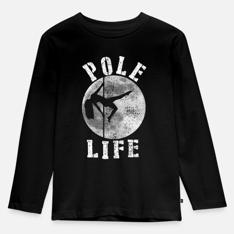 Pole Dance - Kinder Premium Bio Langarmshirt - Schwarz