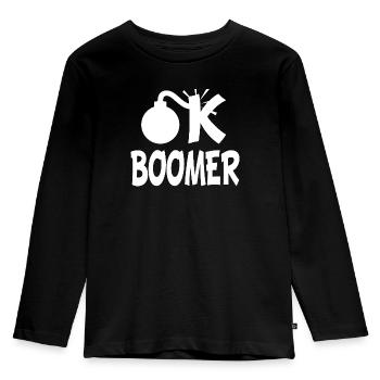 Boomer Generation - Kinder Premium Bio Langarmshirt - Schwarz - Vorne - AI Model Kid Male (0cm)