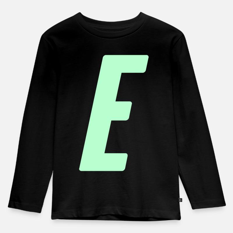 E - Kinder Premium Bio Langarmshirt - Schwarz