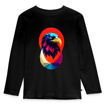 Eagle #3 - Kids' Premium Longsleeve Shirt - black - Front - AI Model Kid Male (0cm)