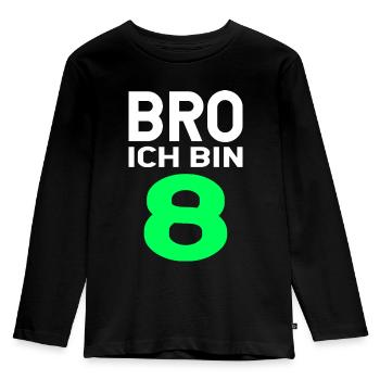 8. Geburtstag 8 Jahre Geschenk - Kinder Premium Bio Langarmshirt - Schwarz - Vorne - AI Model Kid Male (0cm)