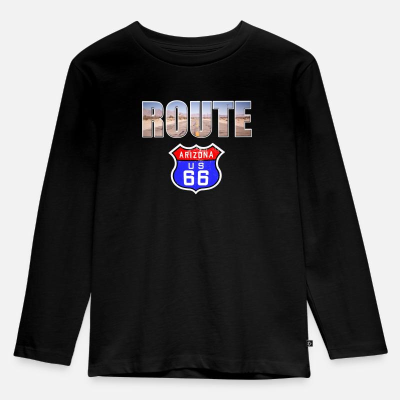 Route 66 - Kinder Premium Bio Langarmshirt - Schwarz