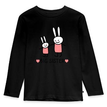 big sister (rabbits) - Kids' Premium Longsleeve Shirt - black - Front - AI Model Kid Male (0cm)