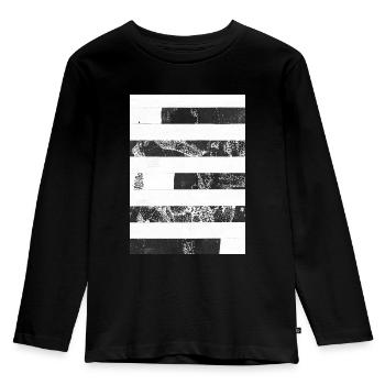 Stripes black white - Kids' Premium Longsleeve Shirt - black - Front - AI Model Kid Male (0cm)