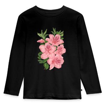 pink flowers - Kids' Premium Longsleeve Shirt - black - Front - AI Model Kid Male (0cm)