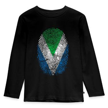 Fingerabdruck Vegan Veganer Fingerprint Geschenk - Kinder Premium Bio Langarmshirt - Schwarz - Vorne - AI Model Kid Male (0cm)