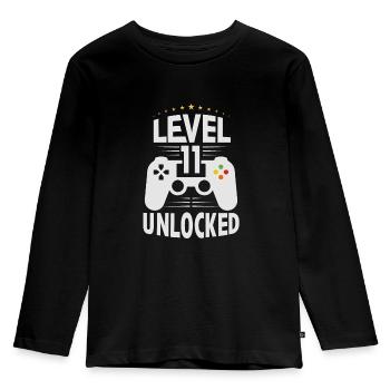 11e anniversaire Garçon cadeau, 11 ans Anniversaire garçons - T-shirt manches longues Premium Enfant - noir - Devant - AI Model Kid Male (0cm)