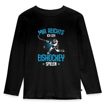 Mir reichts ich geh Eishockey spielen Jungen - Kinder Premium Bio Langarmshirt - Schwarz - Vorne - AI Model Kid Male (0cm)
