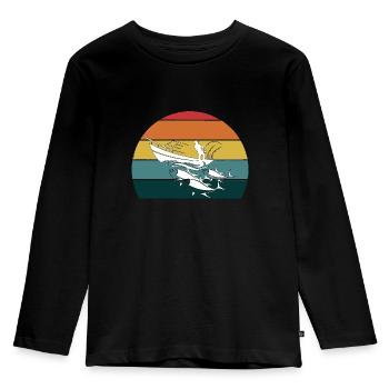 Deep Sea Fishing Angler Fishing Deep Sea Papa Fishing Rod - Kids' Premium Longsleeve Shirt - black - Front - AI Model Kid Male (0cm)