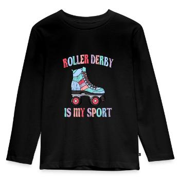 Le roller derby est mon sport - T-shirt manches longues Premium Enfant - noir - Devant - AI Model Kid Male (0cm)