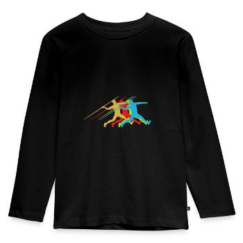 Athletics javelin throw - Kids' Premium Longsleeve Shirt - black - Front - AI Model Kid Male (0cm)