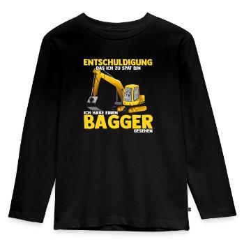 Entschuldigung Bagger Kinder Geschenk Bagger Fahre - Kinder Premium Bio Langarmshirt - Schwarz - Vorne - AI Model Kid Male (0cm)