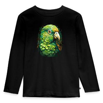Budgie Parakeet - Kids' Premium Longsleeve Shirt - black - Front - AI Model Kid Male (0cm)