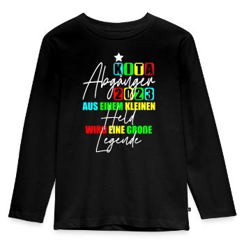 Kita Held - Kinder Premium Bio Langarmshirt - Schwarz - Vorne - AI Model Kid Male (0cm)